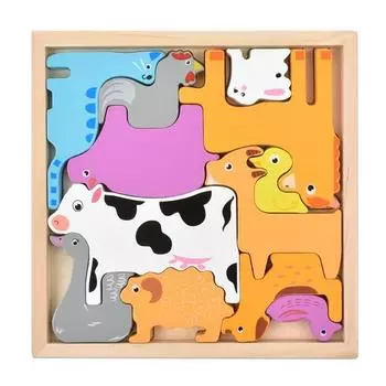 Oz Toy Wood Balance Picture Пазл-домино с изображением домашнего скота, 12 деталей, 1, лучший пазл для малышей в Корее