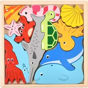 Oz Toy Wooden Balance Picture Matching Domino Puzzle Sea, Korean popular puzzles