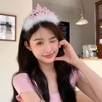 Ozard birthday party crown feather tiara headband