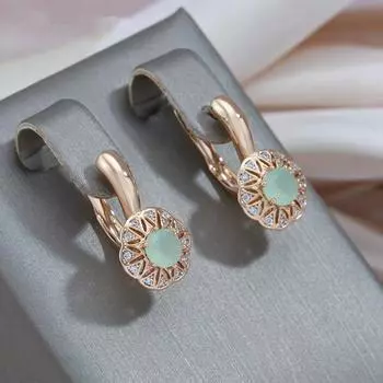 Озерно-зеленый циркон, падающие женские серьги золотого цвета, свадебные украшения, классические модные серьги-капли зелёный