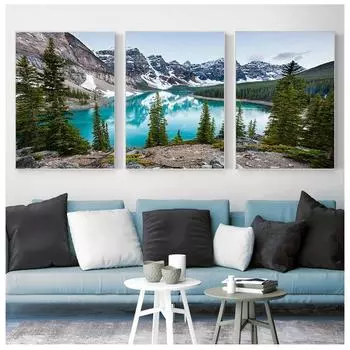 Озеро, лес, камень, гора, холст, постер, пейзаж, картина, постер, пейзаж, природа, холст, настенная живопись, печать, скандинавское украшение, без рамки 21*30cm