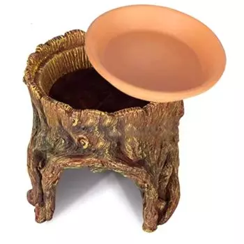 ozgram Shelter Stump 140 mm x Depth 140 mm x Height 130 Floating Terrarium [S Size] (Width mm) Island, Reptiles, Amphibians, Turtles, Leopards,
