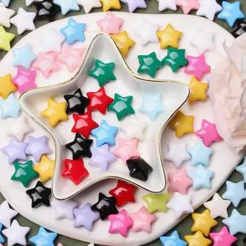 Ожерелье 14,9 мм для изготовления ювелирных изделий, современные браслеты, свободные бусины 40 шт., сделай сам, звезда, акриловые модные ювелирные аксессуары зелёный