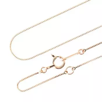 Ожерелье 40 см венецианская цепь K10 розовое золото [PePe] (40см) (0.5mm) [8331400105]
