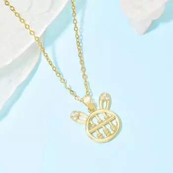 Ожерелье Абакус Кролик Женское Повседневное Милое Зодиакальный Кролик Кулон С Такой же Цепочкой Под Ключицу