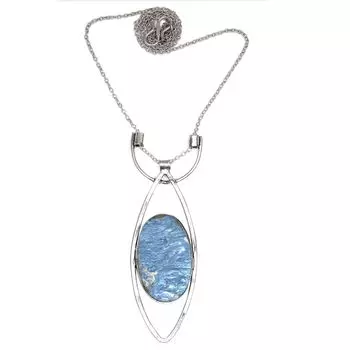 Ожерелье Амазонит Драгоценный Камень Натуральные Бусины Круглые 20 Синий Кулон Серебряный Граненый