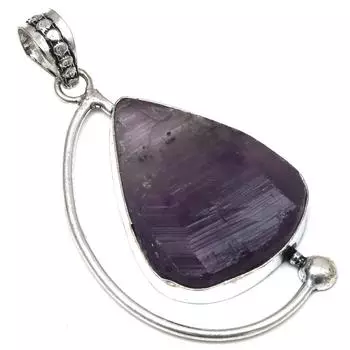 Ожерелье Аметист Друза Драгоценный Камень Ручной Работы Подарок Для Нее Серебряное Украшение 925 Пробы 2.25