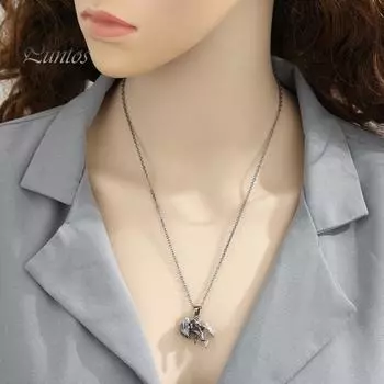 Ожерелье «Ангел и Демонио» с крыльями ангела, парное ожерелье, готические украшения, подарки на День святого Валентина для женщин и жен серебряный/чёрный