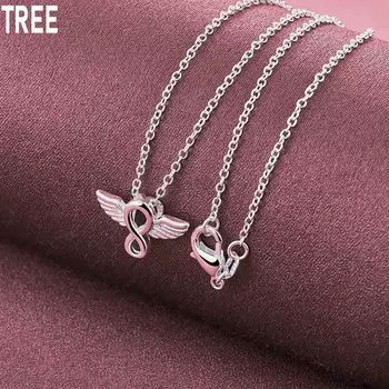 Ожерелье Ангел из стерлингового серебра 925 пробы, модные свадебные украшения O-40CM