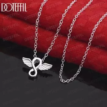Ожерелье Ангел из стерлингового серебра 925 пробы Модные свадебные украшения O-40CM