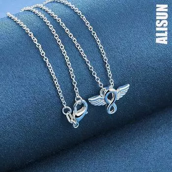 Ожерелье Ангел из стерлингового серебра 925 пробы Модные свадебные украшения O-45CM