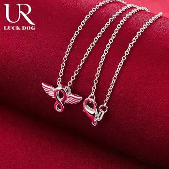 Ожерелье Ангел из стерлингового серебра 925 пробы Модные свадебные украшения O-45CM