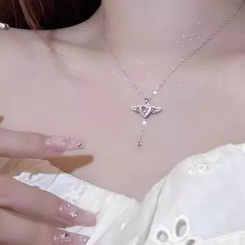 Ожерелье Angel Love Wings для женщин, легкое, роскошное, с подвеской на цепочку Niche Love Clavicle Design Premium