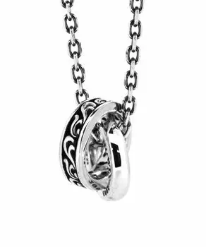 Ожерелье Arabesque Double Ring Ожерелье из серебра 925 пробы с непосредственным управлением [Lion Heart] Мужское