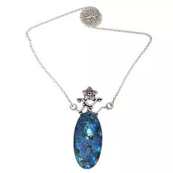 Ожерелье Азурит Подарочные Бусины Драгоценного Камня 20 Хризоколла Круглые Зеленые