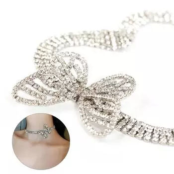 Ожерелье-бабочка, цепочка на ключицу, женские блестящие ювелирные изделия во французском стиле