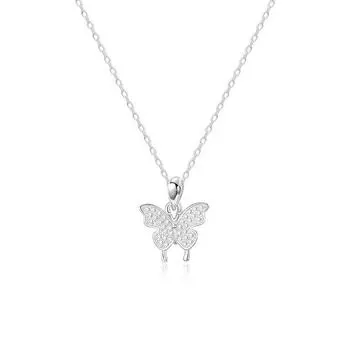 Ожерелье-бабочка для женщин, легкое, роскошное, нишевый дизайн, микро-инкрустированное цирконием, цепочка на ключицу, цепочка на шею из нержавеющей стали, лето