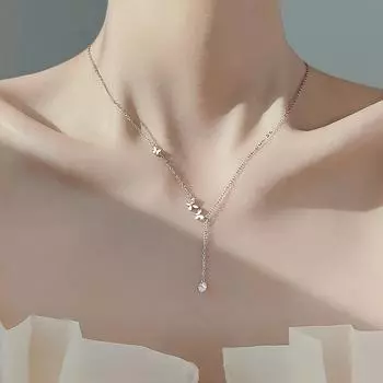 Ожерелье-бабочка для женщин S999 чистое серебро легкая роскошь холодный стиль ключичная цепочка регулируемое ожерелье с кисточками 999