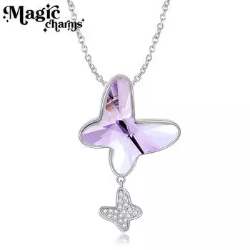 Ожерелье-бабочка из стерлингового серебра 925 пробы, индивидуальный стиль, универсальная цепочка для свитера, цепочка на ключицы, аксессуары для одежды, ожерелье