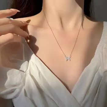 Ожерелье-бабочка, изысканный дизайн, женское ожерелье, темперамент, ключичная цепочка, новый стиль