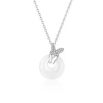 Ожерелье-бабочка в стиле спокойствия, женское, ретро, новый китайский нефритовый кулон, милый и темпераментный, Ins Light, роскошный нишевый дизайн