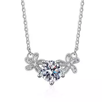 Ожерелье Bague Ringen из стерлингового серебра 925 пробы с камнем Momulberry, женская корейская версия, простая подвеска в виде милой маленькой ромашки, цепочка на ключицу Grade Sense 1ct length 45cm синий