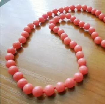 Ожерелье Banquet из натурального лосося, розового морского коралла, 6 мм, 18 дюймов