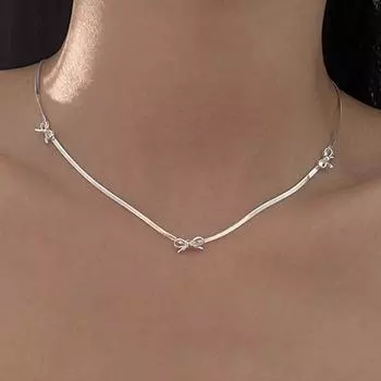 Ожерелье-бант, цепочка, ожерелье в виде змеиных костей, подарок на день рождения для женщин, ювелирные украшения JA050