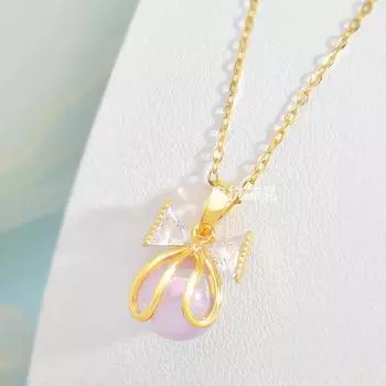 Ожерелье-бант из жемчуга ветра Женское простое высококлассное ожерелье-цепочка на ключицу Те же аксессуары