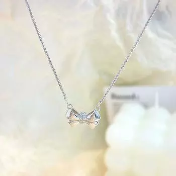 Ожерелье-бант, легкая роскошь, элитный, изысканный темперамент, женская цепочка на ключицу, нишевый дизайн