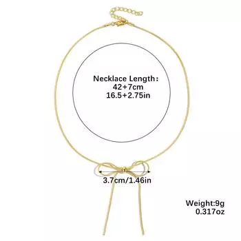 Ожерелье-бант, легкая роскошь, простое универсальное ювелирное украшение, цепочка на ключицу