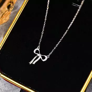 Ожерелье-бант, высококачественные аксессуары, цепочка на ключицу, легкий роскошный подарок для девушки, универсальный и высококлассный взрывной