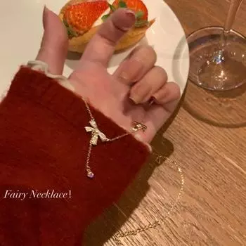 Ожерелье-бант Женское легкое роскошное нишевое дизайнерское ожерелье на шею Tide Premium Clavicle Chain