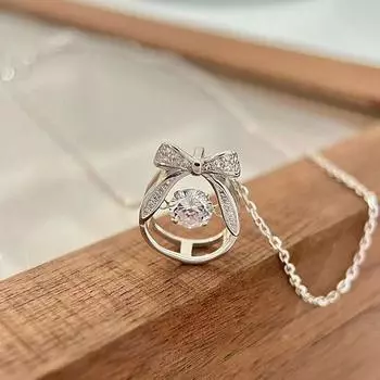 Ожерелье-бантик из циркония с бриллиантами круглой формы, супер-сказочная цепочка на ключицу, ниша, первоклассное чувство