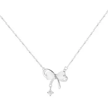 Ожерелье-бантик из кошачьего глаза, новинка, цепочка для ошейника в форме сердца ко Дню святого Валентина