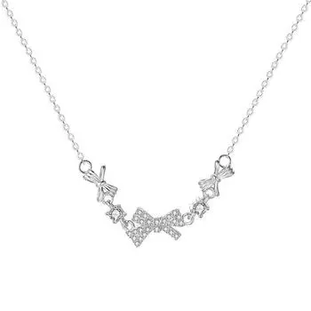 Ожерелье-бантик Sweet Girl Feeling Diamond, симпатичная цепочка-ошейник для девушки в подарок