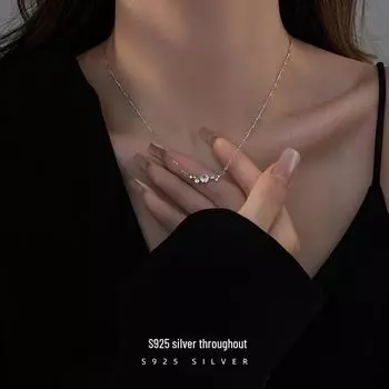 Ожерелье Banyan Tree из серебра 925 пробы с бриллиантами Galaxy и цепочкой из циркония на ключице - женская легкая роскошная мода. Model NS1043 фиолетовый