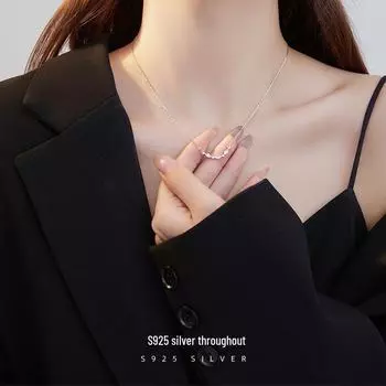 Ожерелье Banyan Tree из серебра 925 пробы с цирконием — элегантная цепочка на ключицу для женщин, модная и универсальная. NS1023, 925 Silver plated with gold золотой