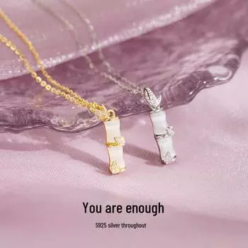 Ожерелье Banyan Tree S925 Silver Bamboo Clavicle - женский корейский модный дизайн NS860 платиновый