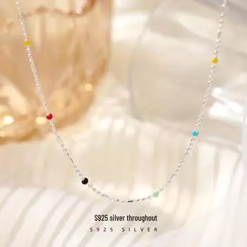 Ожерелье Banyan Tree S925 Silver Dopamine Clavicle для женщин - модный корейский стиль NS1062 серебряный