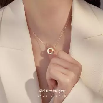 Ожерелье Banyan Tree S925 Silver Roman Interlocking - женская цепочка на ключицу высокого класса NS354 золотой