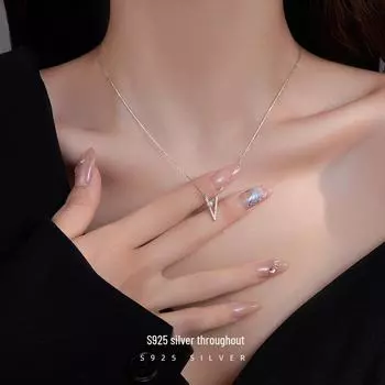Ожерелье Banyan Tree S925 Silver в форме V-образной ключицы – Серия Closed Eyes для женщин NS1068 белого золота