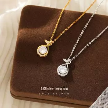 Ожерелье Banyan Tree S925 Silver Zircon Fishtail - Элегантная роскошная подвеска для женщин NS1057 серебряный