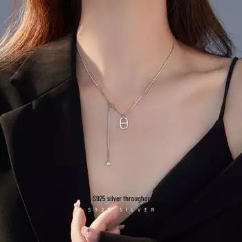 Ожерелье Banyan Tree S925 Silver Zircon Pig Nose с кисточкой на ключице - модный женский нишевый дизайн NS1003 silver with platinum plating серебряный