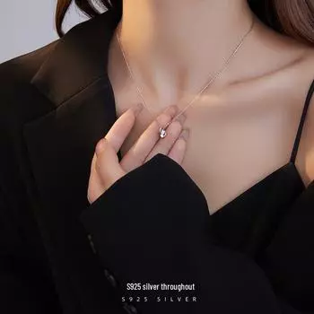 Ожерелье Banyan Tree S925 Silver Zircon - Геометрическая ключичная цепочка, изысканный модный аксессуар для женщин NS1021 серебряный