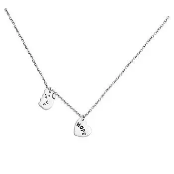 Ожерелье Bear Love All Over Women Милый и классный нишевый дизайн Sense English Women Peach Heart Collarbone Chain