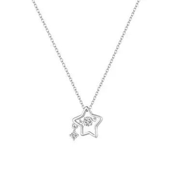 Ожерелье Beating Heart Lucky Star Agile для женщин, японский и корейский, простой стиль Ins, универсальная подвеска в виде пятиконечной звезды, цепочка на ключицу