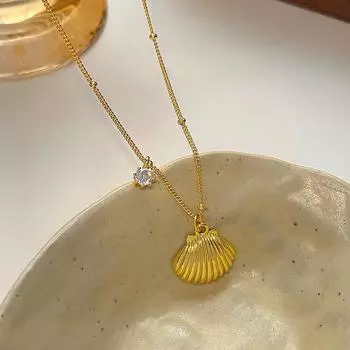 Ожерелье Beizi Shell с женской подвеской и усовершенствованным дизайном Sense Sweater Chain в стиле хип-хоп