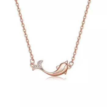 Ожерелье Big Fish Begonia для женщин, модная цепочка на ключицу, простая подвеска в виде лесного дельфина