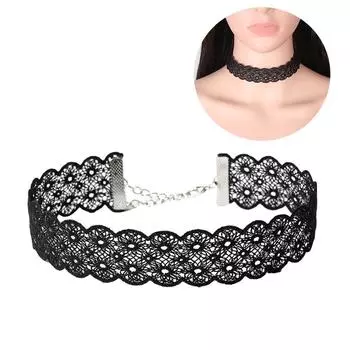 Ожерелье BLULANS, чудесное короткое регулируемое ювелирное изделие на ключице, полое готическое кружевное ожерелье с татуировкой, женский подарок